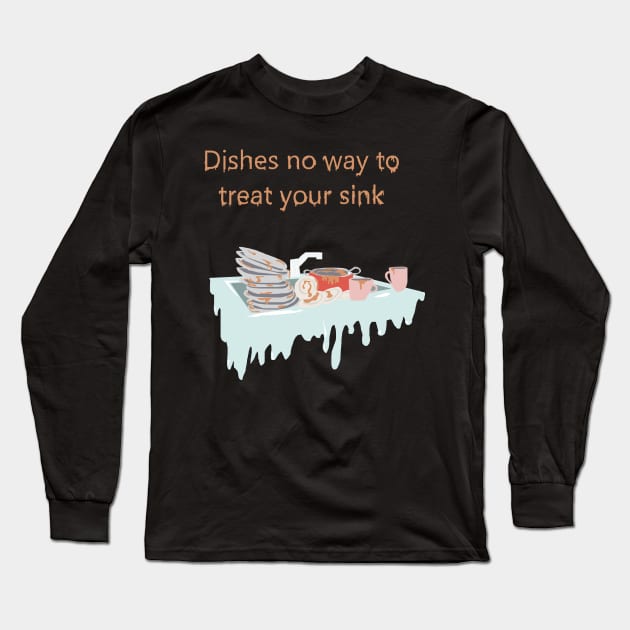 Minimalistic dishes pun Long Sleeve T-Shirt by Mushcan